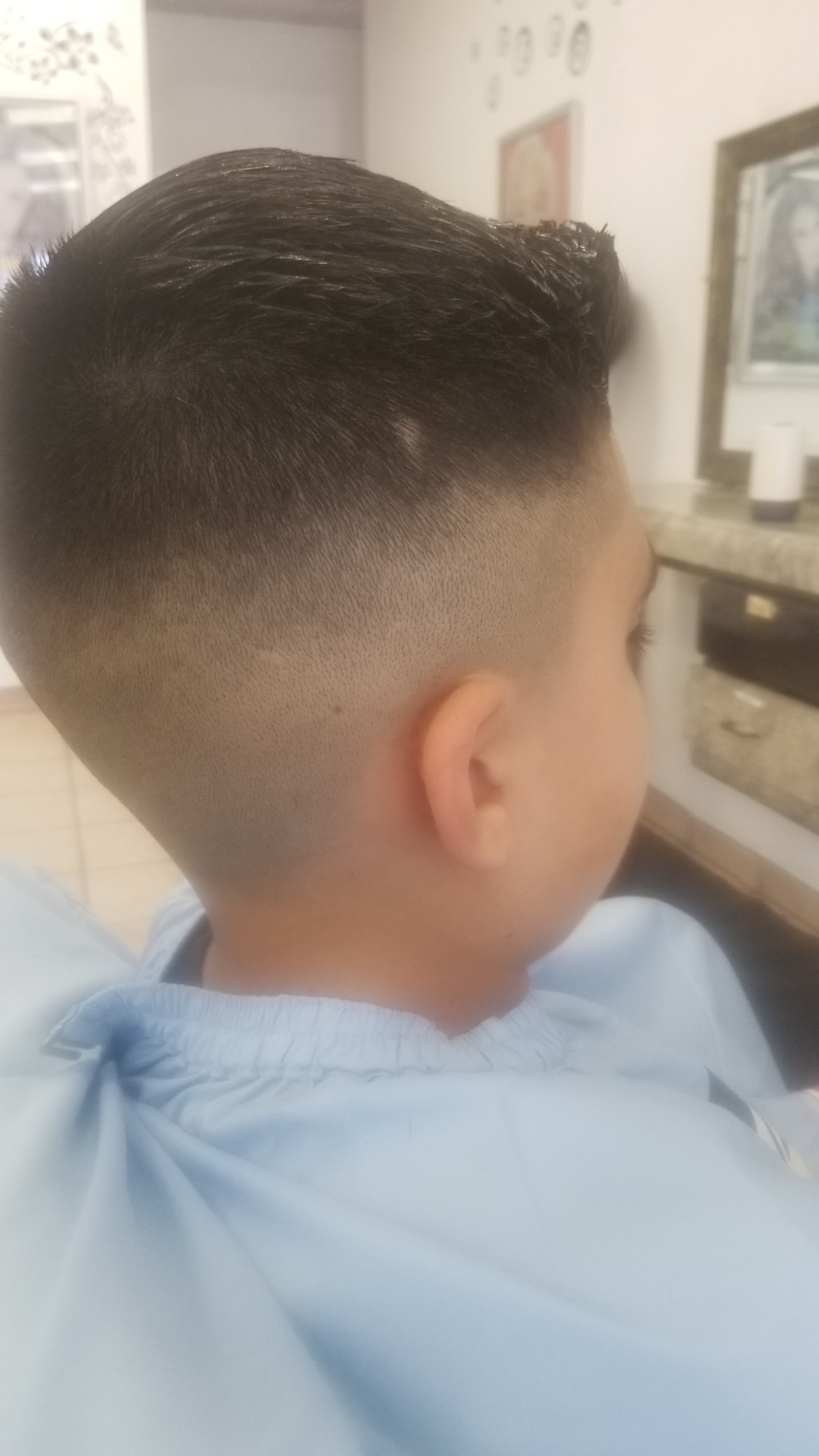 Kids fade with longer styled top
